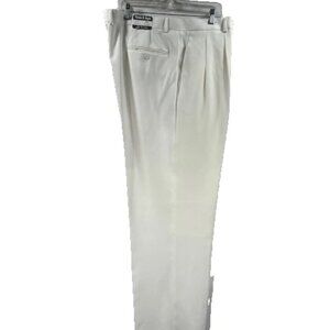 Vittorio St Angelo Men's Off White Dress Pants Pleated Front Unhemmed Size 44W